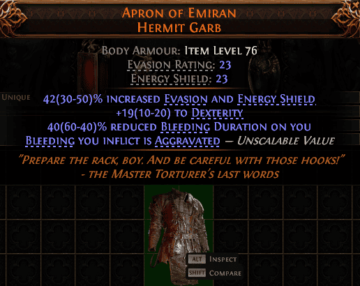 Apron Of Emiran Hermit Garb#65621