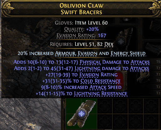 Oblivion Claw Swift Bracers#186658