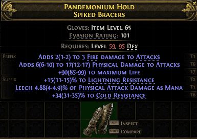 Pandemonium Hold Spiked Bracers#272566
