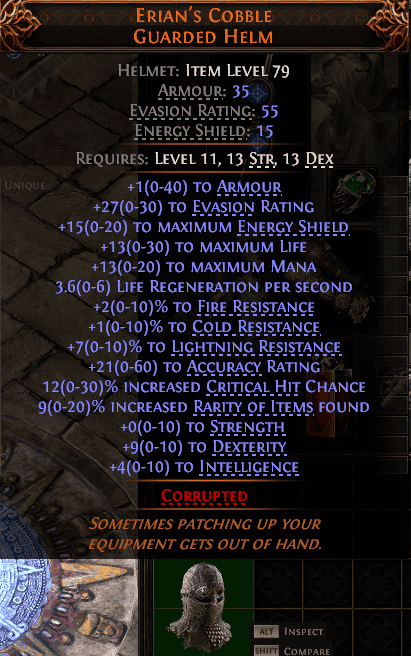 Erian'S Cobble Guarded Helm#303469