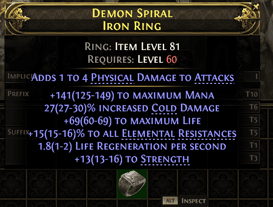 Demon Spiral Iron Ring#525418