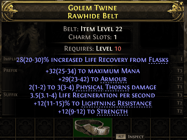Golem Twine Rawhide Belt#314594