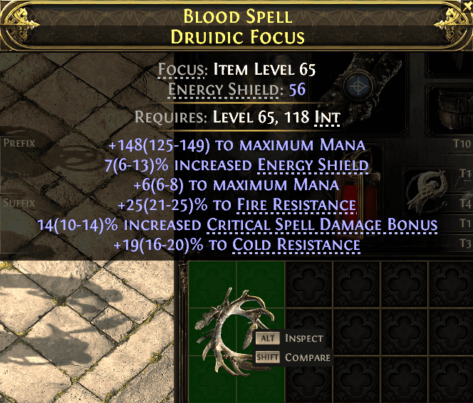 Blood Spell Druidic Focus#306044