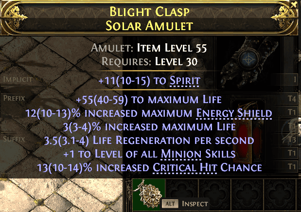 Blight Clasp Solar Amulet#653639