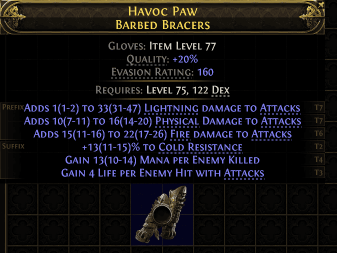 Havoc Paw Barbed Bracers#753687