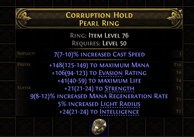 Corruption Hold Pearl Ring#417606