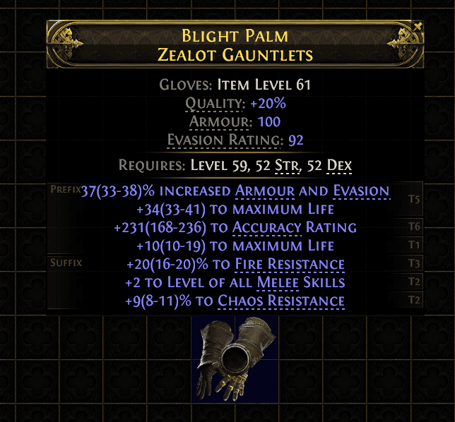 Blight Palm Zealot Gauntlets#834447