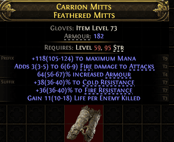 Carrion Mitts Feathered Mitts#928211