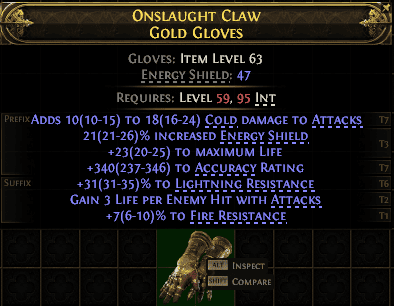 Onslaught Claw Gold Gloves#407863
