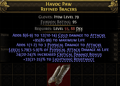 Havoc Paw Refined Bracers#416212