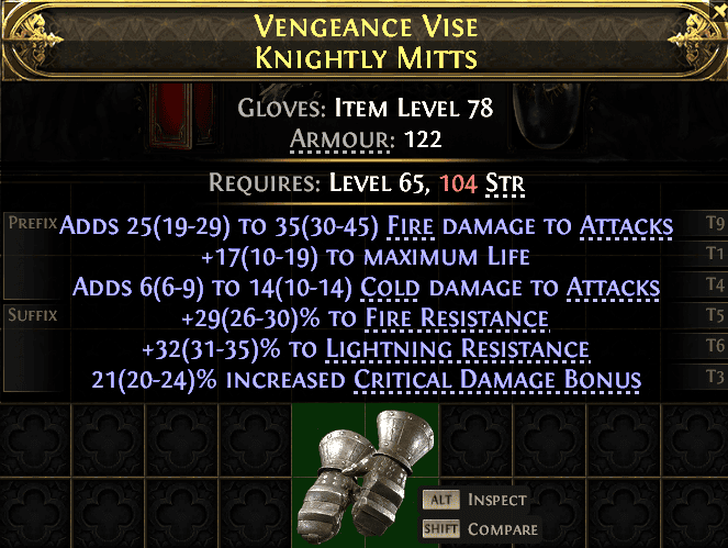 Vengeance Vise Knightly Mitts#639446