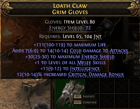 Loath Claw Grim Gloves#70117