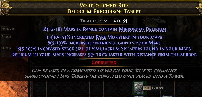 Voidtouched Rite Delirium Precursor Tablet#930927