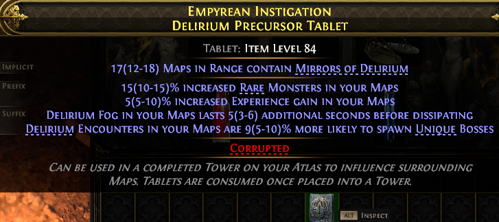 Empyrean Instigation Delirium Precursor Tablet#175521