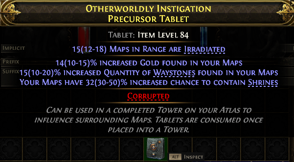 Otherworldly Instigation Precursor Tablet#317500