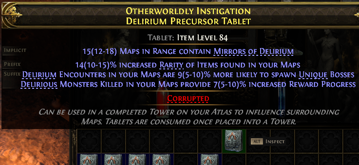 Otherworldly Instigation Delirium Precursor Tablet#981328