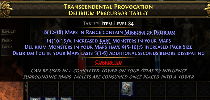 Transcendental Provocation Delirium Precursor Tablet#656188
