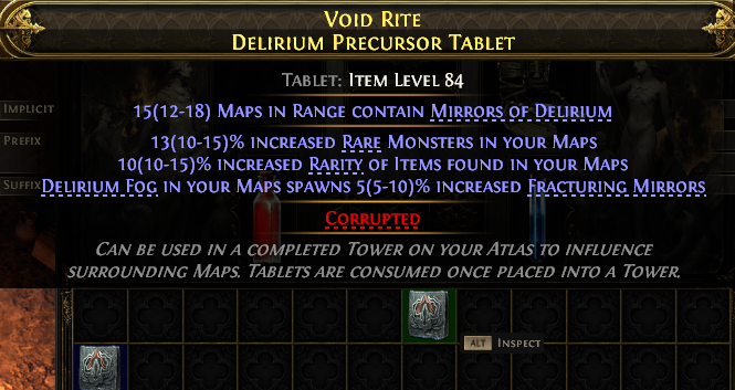 Void Rite Delirium Precursor Tablet#119557