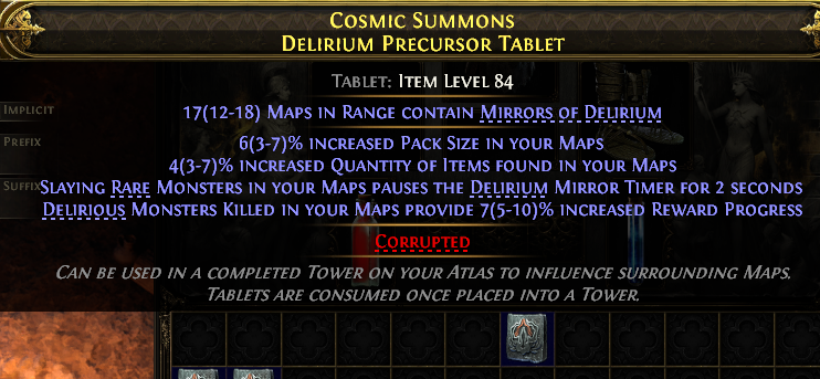 Cosmic Summons Delirium Precursor Tablet#760370