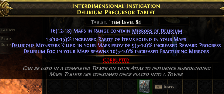 Interdimensional Instigation Delirium Precursor Tablet#376983