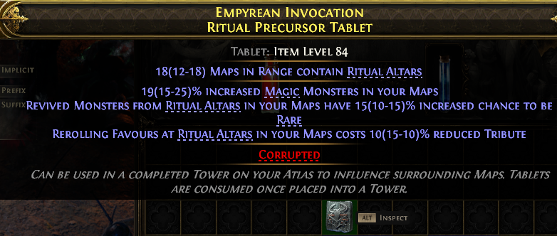 Empyrean Invocation Ritual Precursor Tablet#745182
