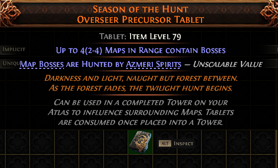 Season Of The Hunt Overseer Precursor Tablet#128502