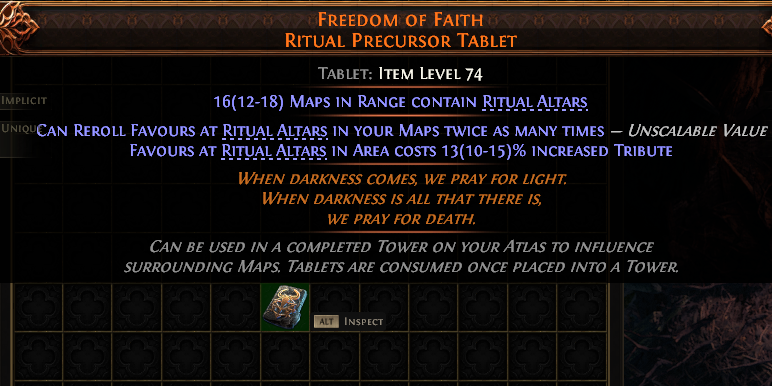 Freedom Of Faith Ritual Precursor Tablet#688218