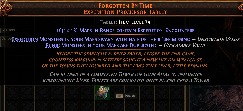 Forgotten By Time Expedition Precursor Tablet#890486