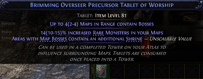 Brimming Overseer Precursor Tablet Of Worship#834615