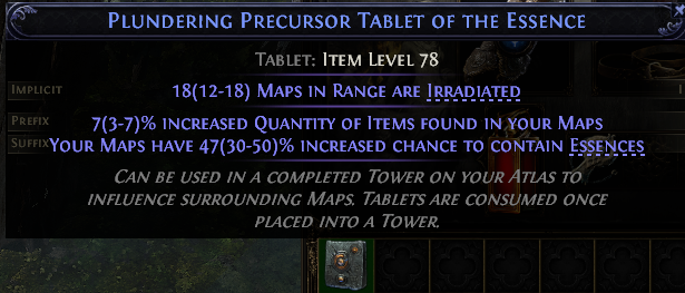 Plundering Precursor Tablet Of The Essence#53301