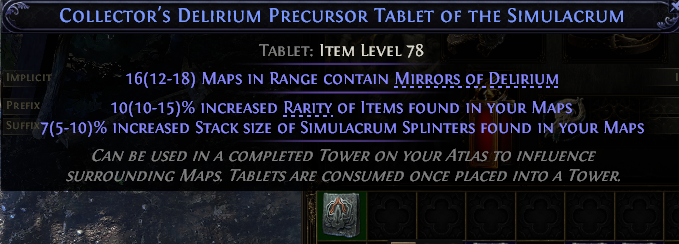 Collector'S Delirium Precursor Tablet Of The Simulacrum#447575