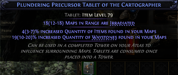 Plundering Precursor Tablet Of The Cartographer#58617