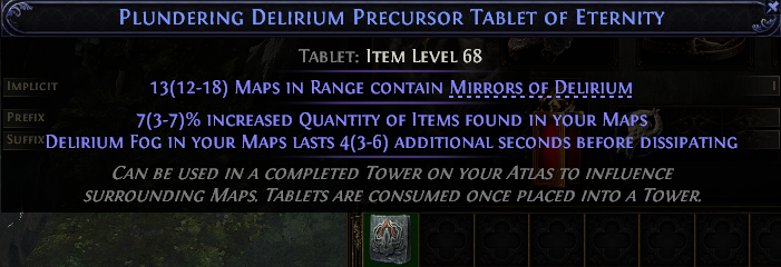 Plundering Delirium Precursor Tablet Of Eternity#313865