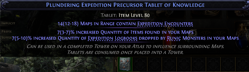 Plundering Expedition Precursor Tablet Of Knowledge#467781