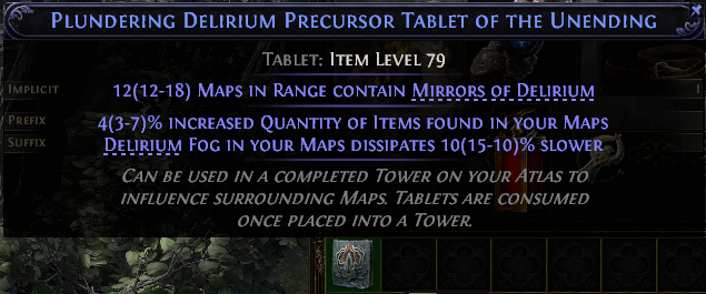 Plundering Delirium Precursor Tablet Of The Unending#489909