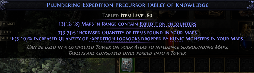 Plundering Expedition Precursor Tablet Of Knowledge#102536