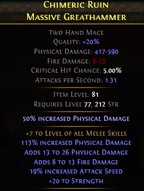 Chimeric Ruin Massive Greathammer