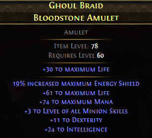Ghoul Braid Bloodstone Amulet