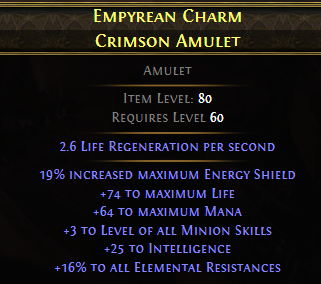 Empyrean Charm Crimson Amulet
