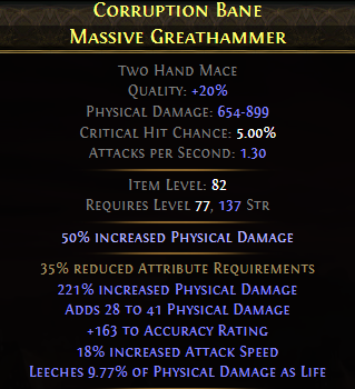 Corruption Bane Massive Greathammer