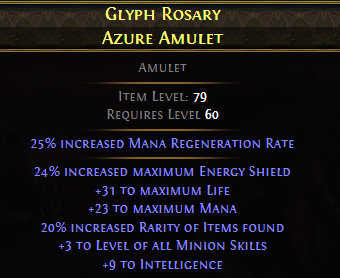 Glyph Rosary Azure Amulet