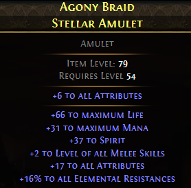 Agony Braid Stellar Amulet