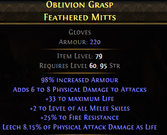 Oblivion Grasp Feathered Mitts