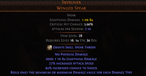 Skysliver Winged Spear