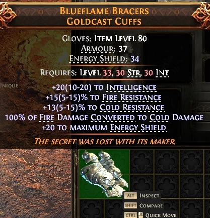 BLUEFLAME BRACERSGOLDCAST CUFFS