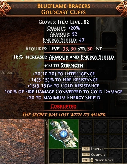 BLUEFLAME BRACERSGOLDCAST CUFFS