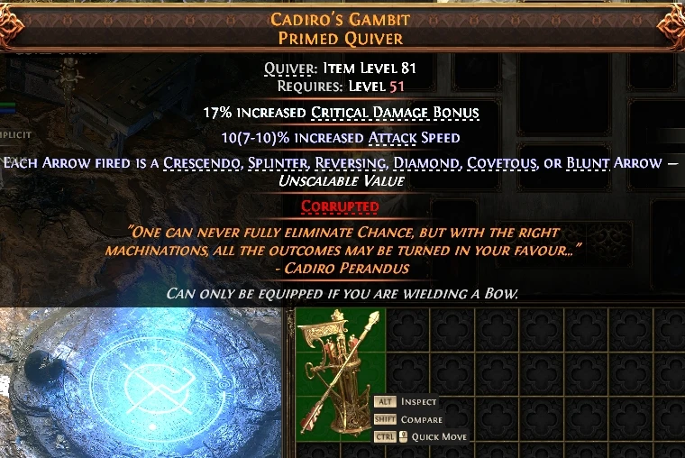 CADIRO'S GAMBITPRIMED QUIVER