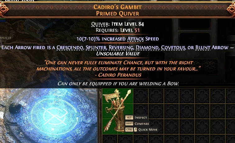 CADIRO'S GAMBITPRIMED QUIVER