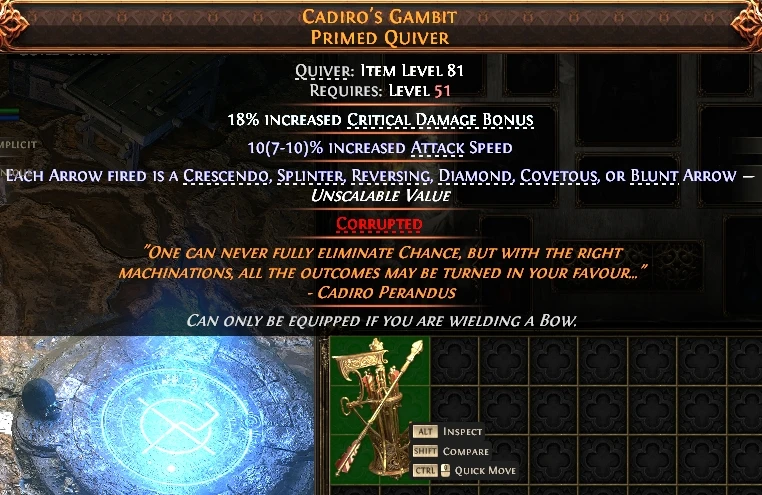 CADIRO'S GAMBITPRIMED QUIVER