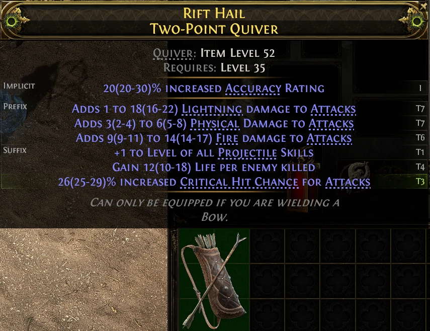 RIFT HAIL Two-POINT QUIVER